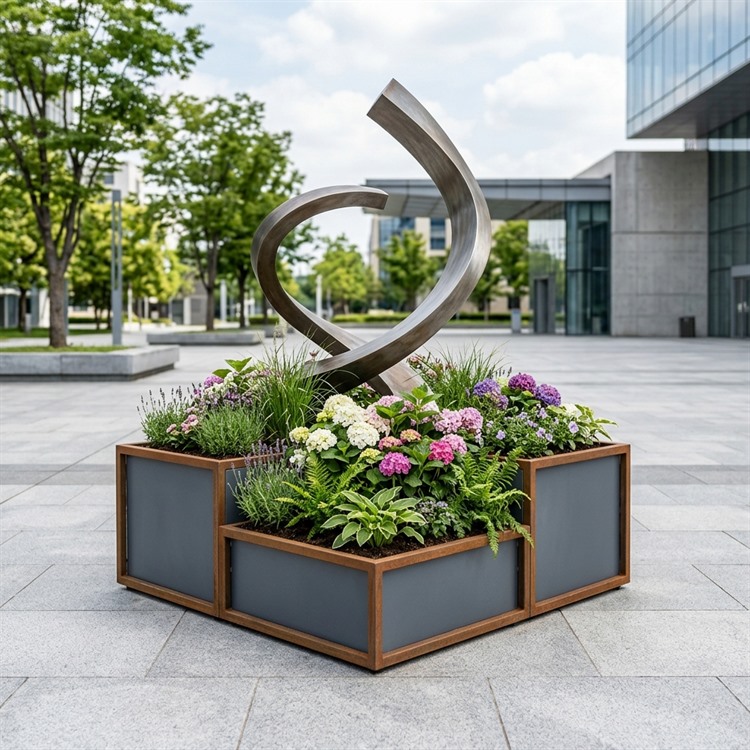 Skulpturaler Blumenkasten